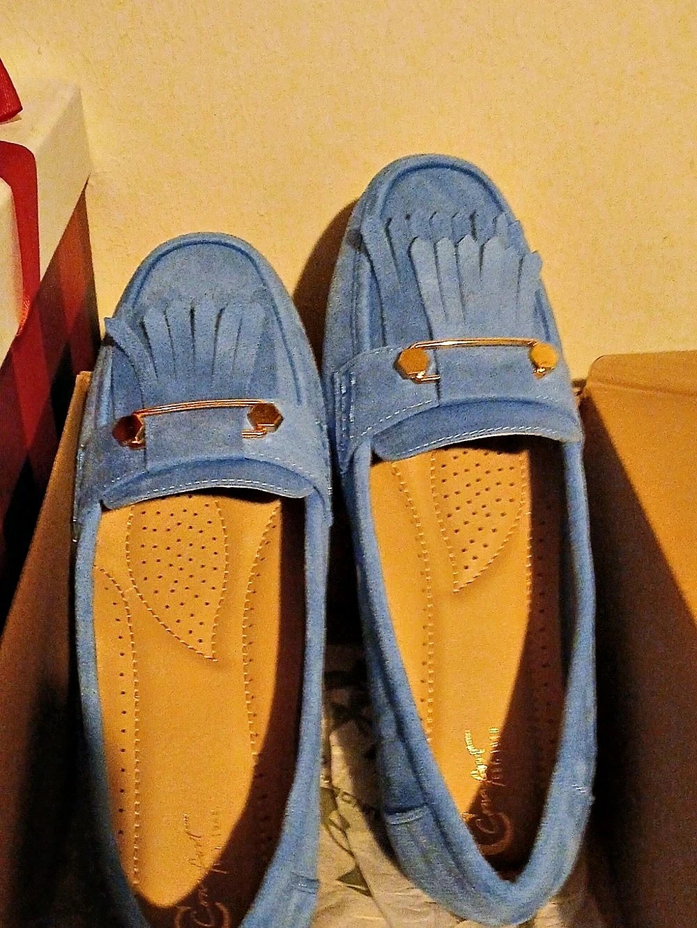 Comfort Plus Blue Moccasin Loafers Like New